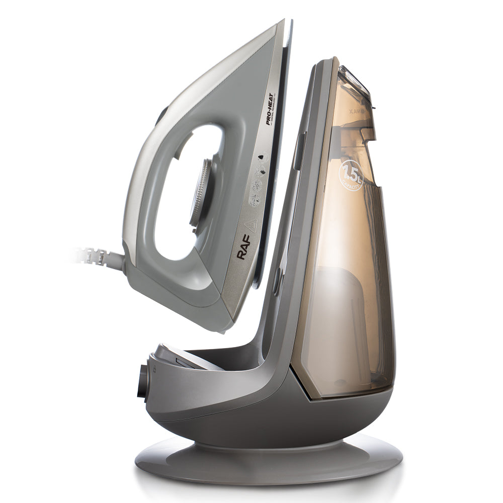 Fier De Calcat Cu Aburi Vertical RAF 1357G – Talpa Ceramica, Rezervor 1.5L, Functie Auto Curatare, 2200W