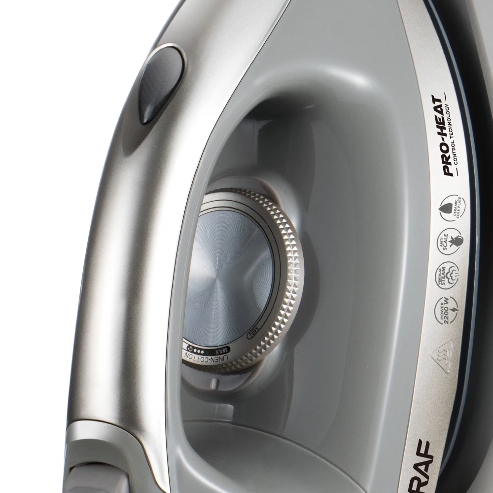 Fier De Calcat Cu Aburi Vertical RAF 1357G – Talpa Ceramica, Rezervor 1.5L, Functie Auto Curatare, 2200W