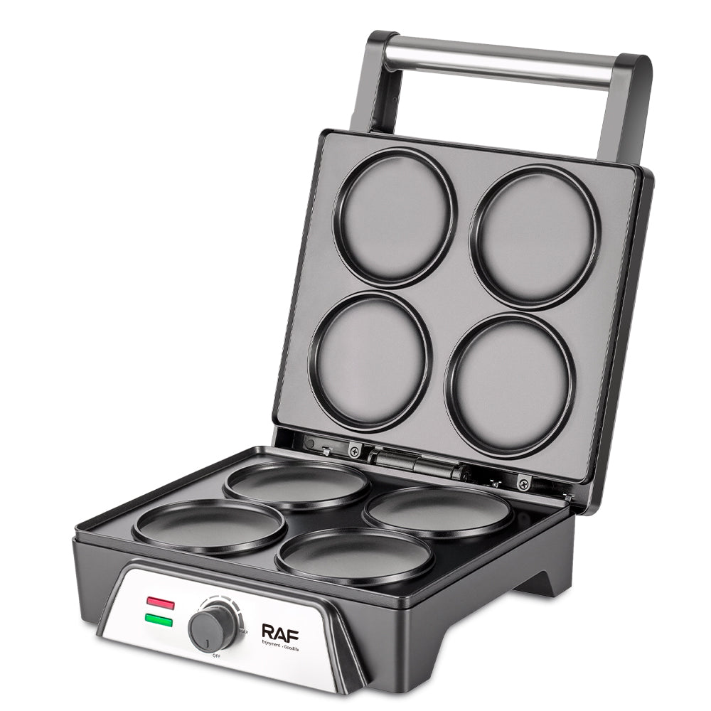 Aparat De Facut Waffle, Clatite Si Gogosi RAF 2520 - Placi Interchangeabile, Strat Antiaderent, 1600W