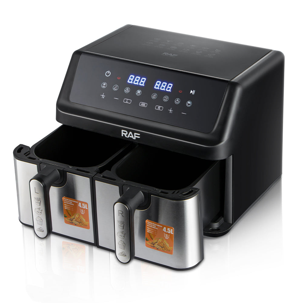Air Fryer RAF 5382 – Friteuza cu Aer Cald, 2 Cosuri Duble 4.5L+4.5L, Design Clasic, 2000W